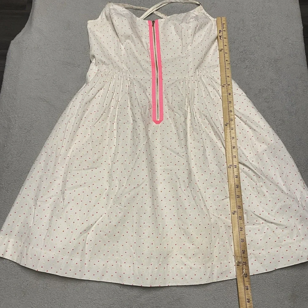 Lilly Pulitzer Alexa Dress 10 Resort White Clip Dot Polka Dot Front Zip Whimsy - Picture 7 of 8